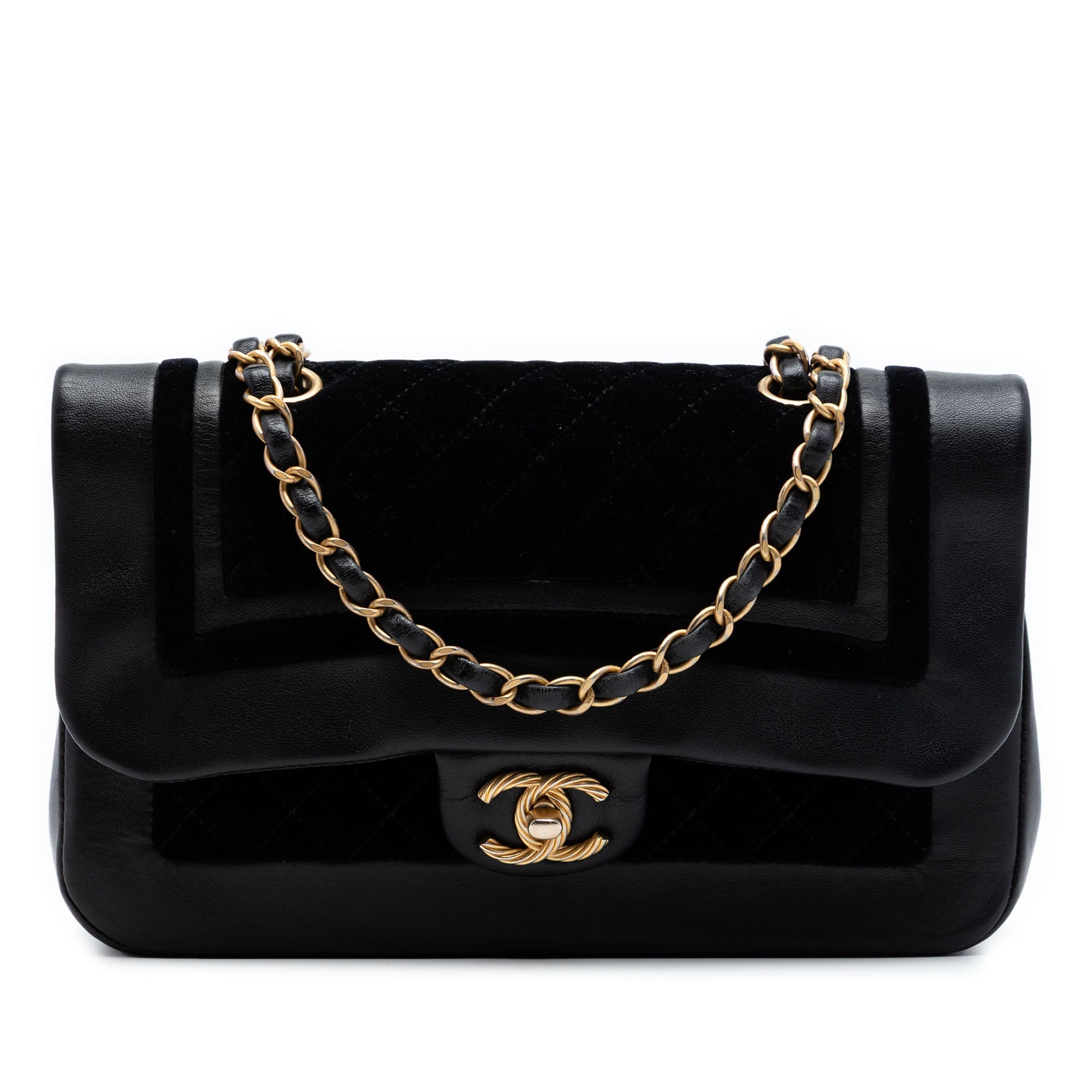 Paris Cosmopolite Medium Velvet and Metallic Lambskin Flap