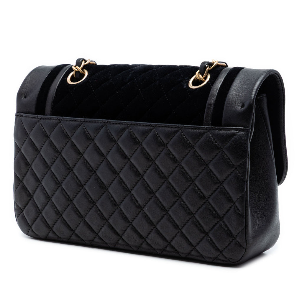 Paris Cosmopolite Medium Velvet and Metallic Lambskin Flap