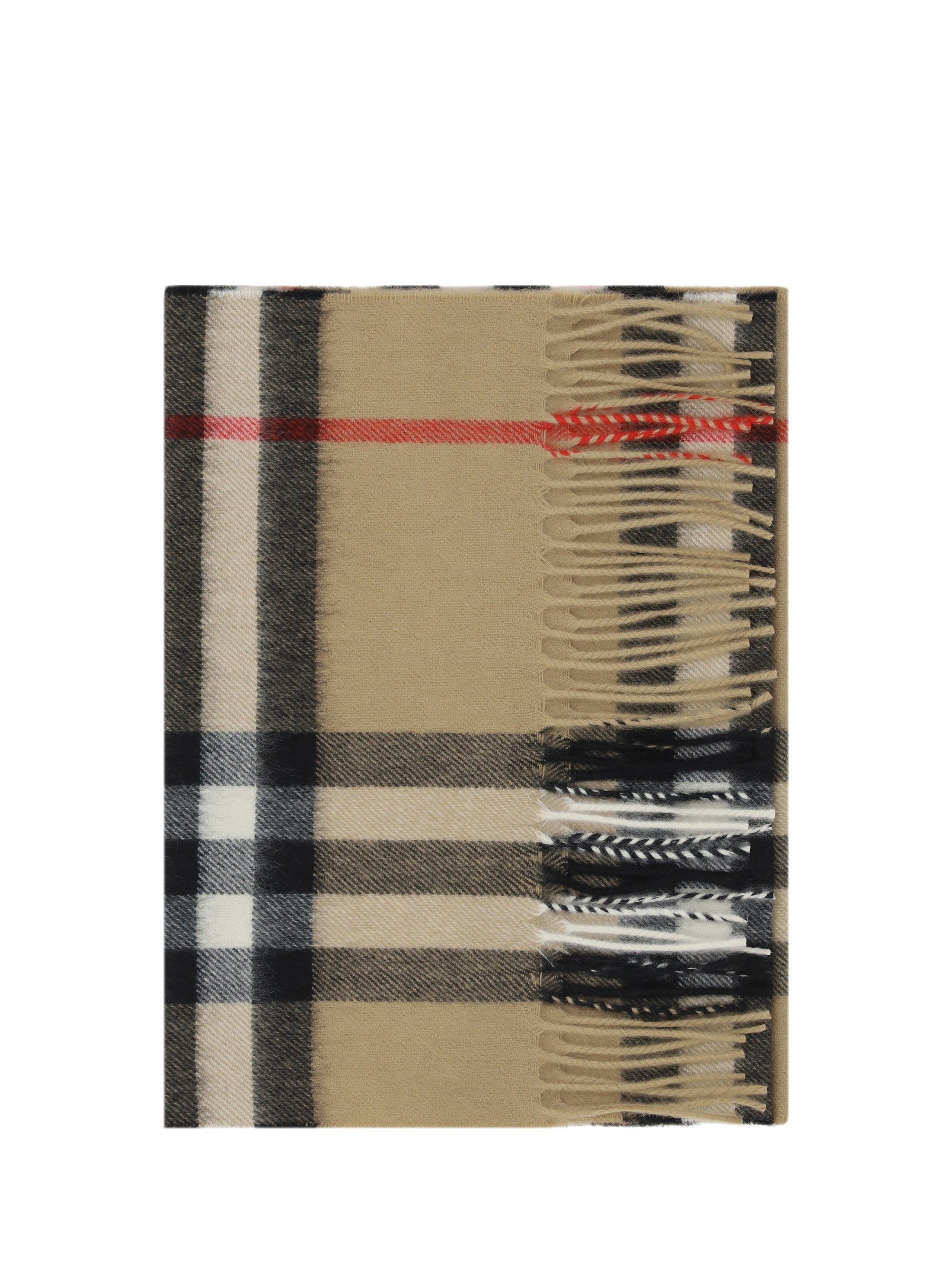 Burberry Archive Check Cashmere Scarf — Beige