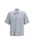 Sunflower Striped Cotton Shirt — Blue