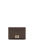 Ganni Textured Faux Leather Card Case — Brown