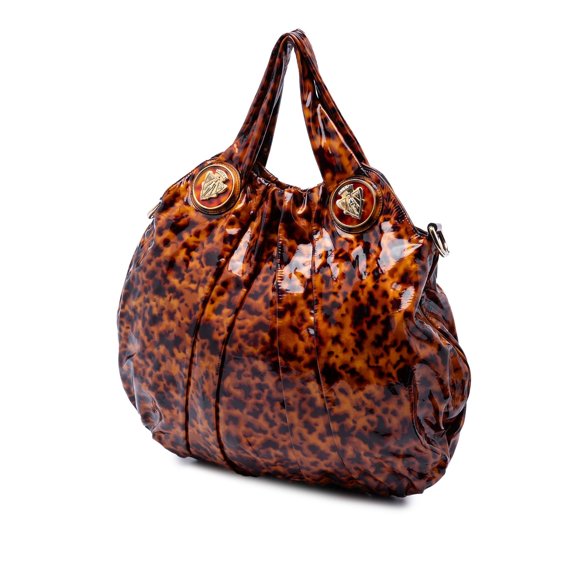 Large Patent Tortoise Shell Hysteria Satchel