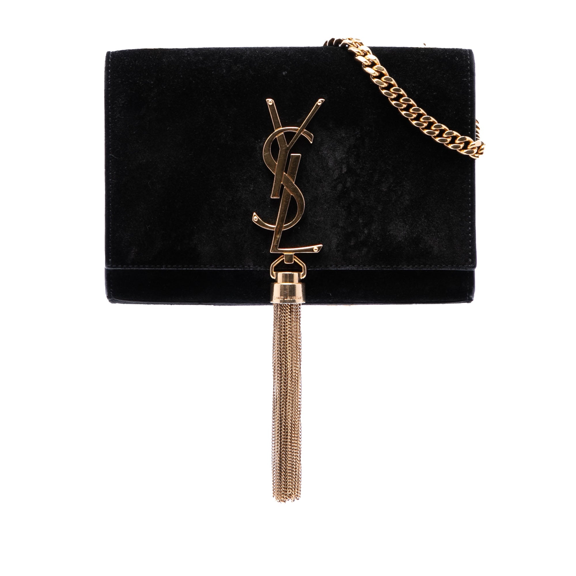 Small Suede Monogram Kate Tassel Crossbody