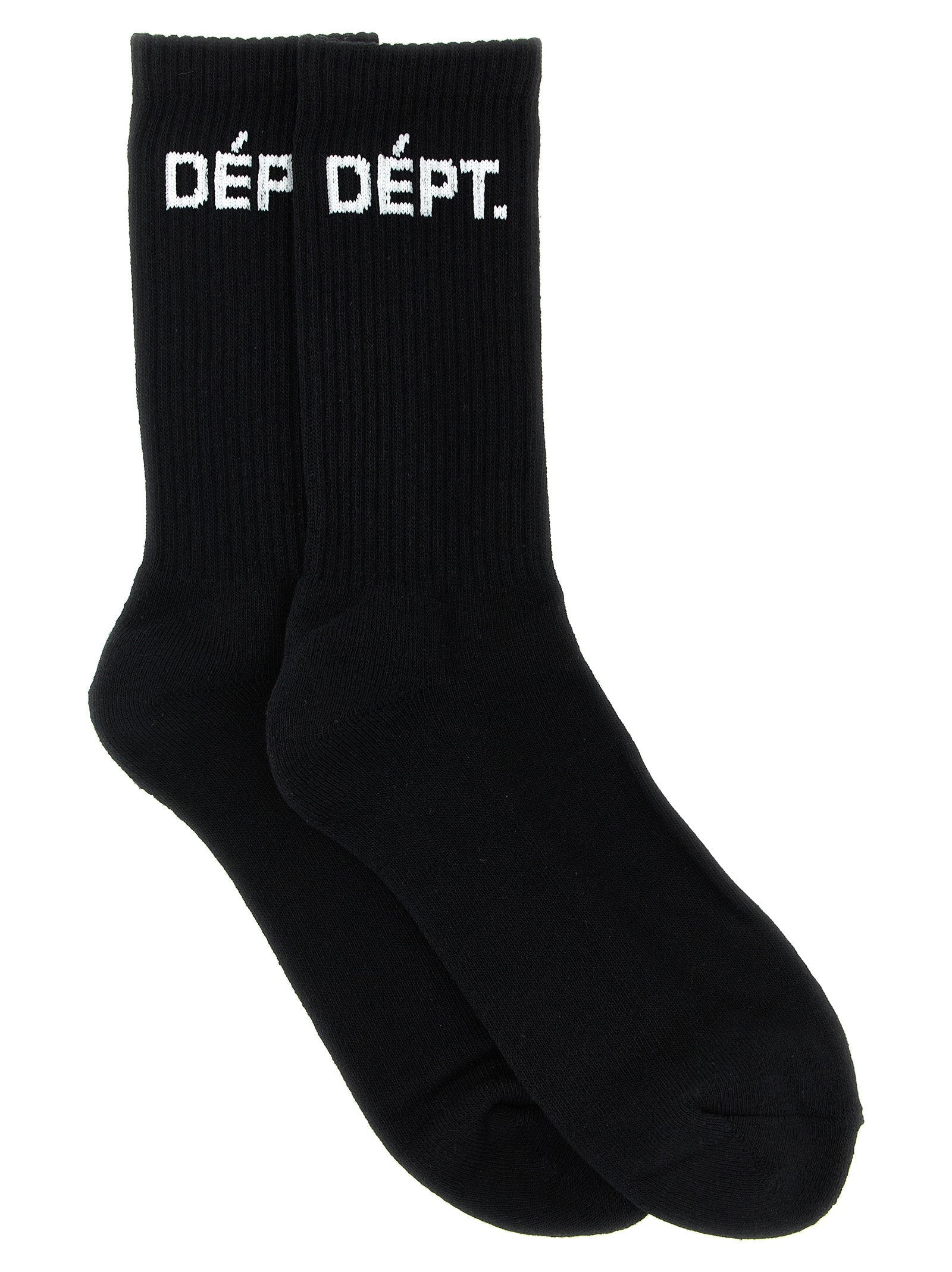 Gallery Dept. Logo-Intarsia Crew Socks — Black