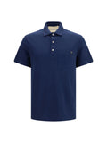 Valentino Cotton Piqué With VLogo Polo — Navy