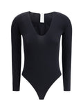 Wolford V-Neck Bodysuit — Black