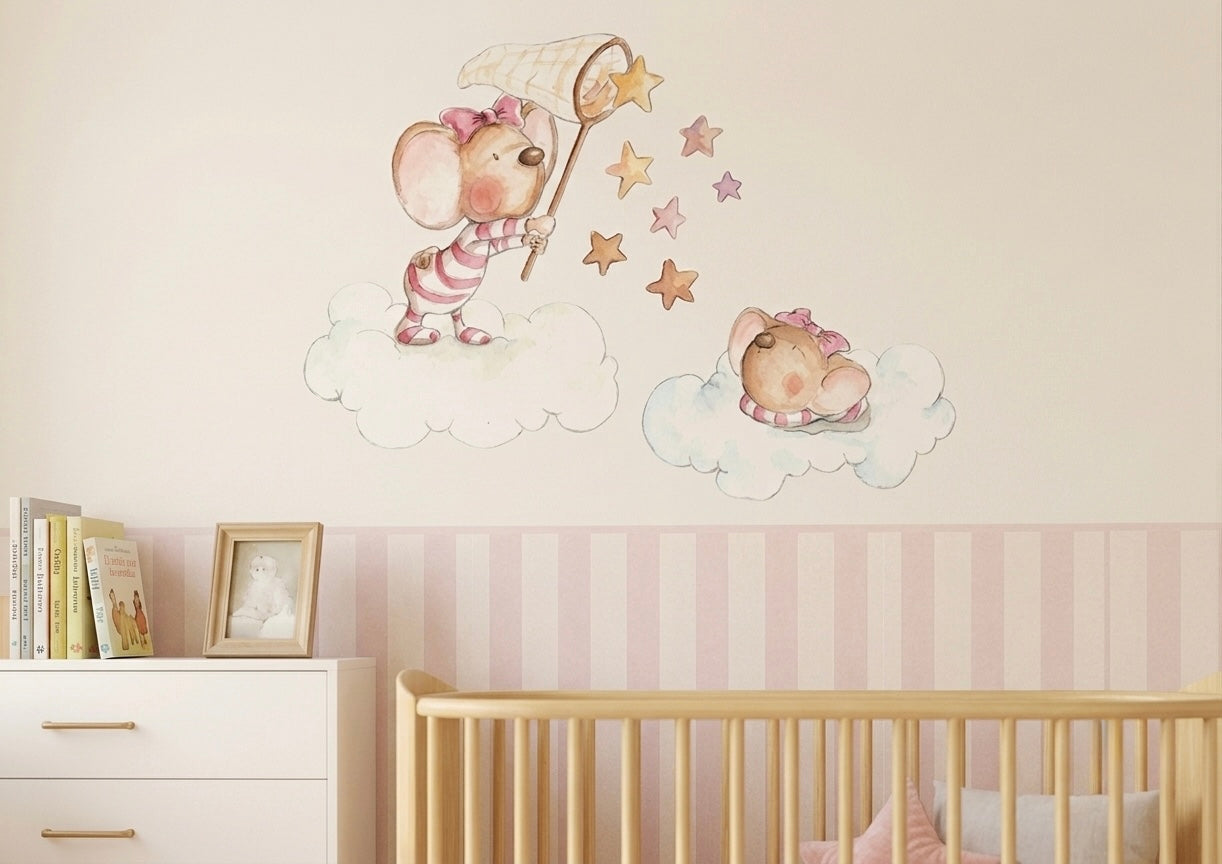 Vinilo Decorativo Infantil ATRAPANDO UNA ESTRELLA para la Habitación de los Niños