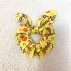 Handmade Scrunchie with Bow - Hot Dog Dachshunds