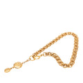 Gold Plated Double Chain Mademoiselle Medallion Pendant Necklace
