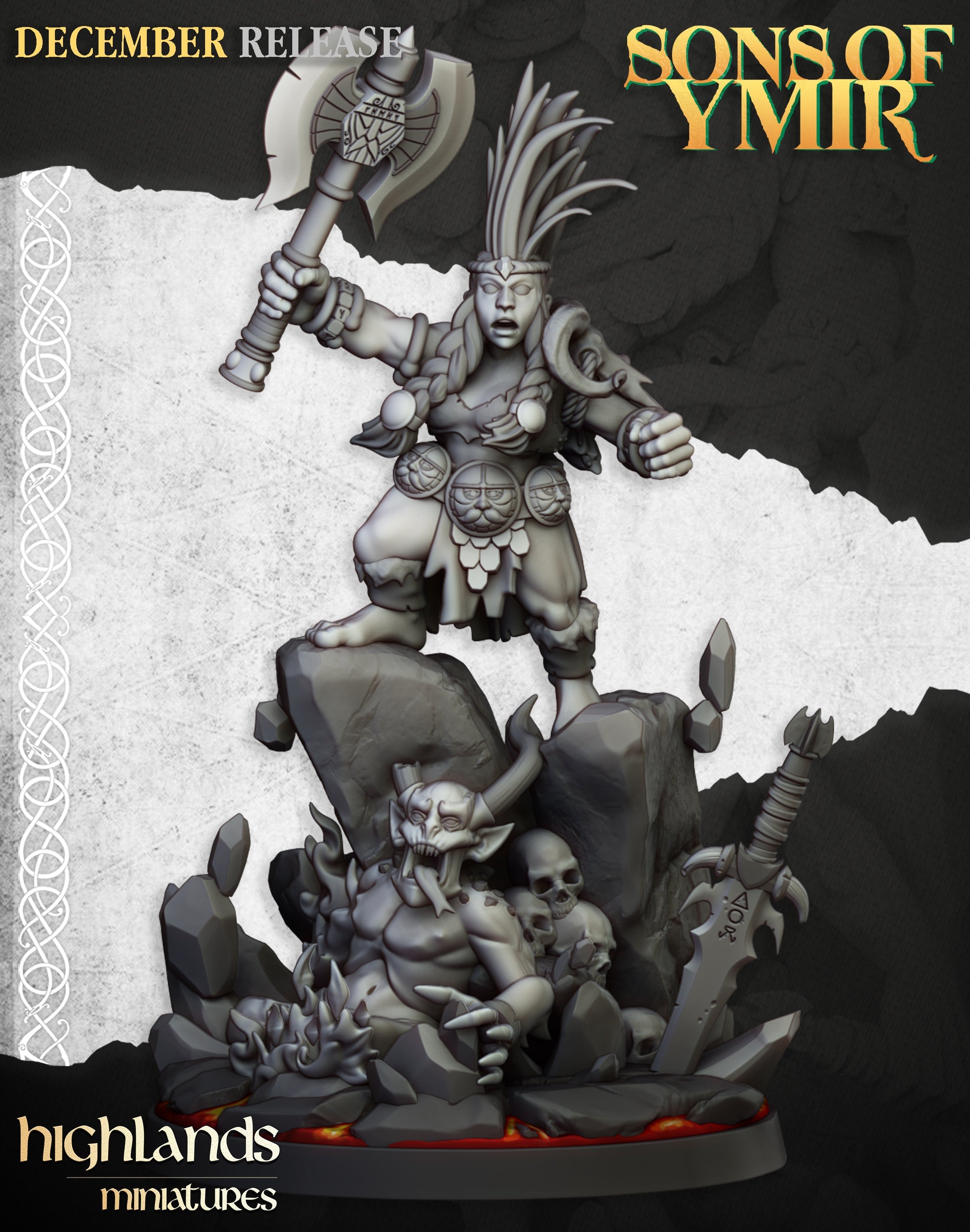 Dwarf  Daemonseeker Female, Highlands Miniatures