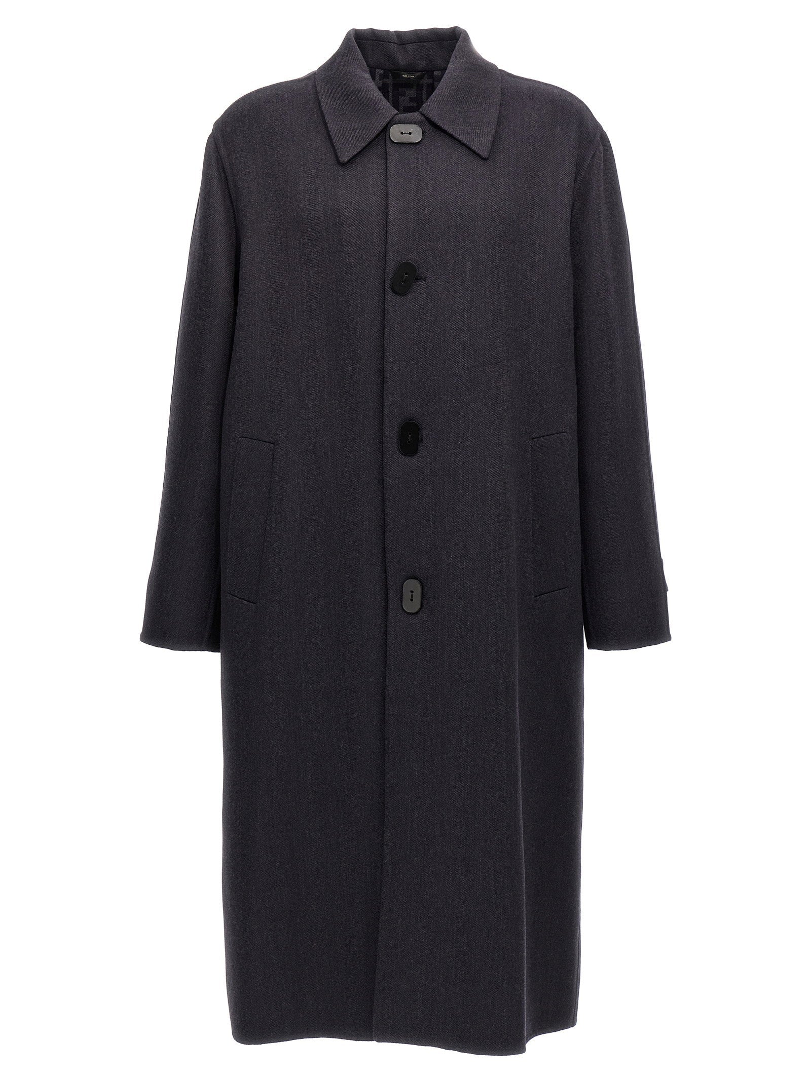 Fendi Double Wool Coat — Charcoal