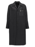 Fendi Cashmere Single-Breasted Coat — Charcoal