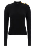 Balmain Ribbed Cashmere and Virgin Wool Sweater — Black
