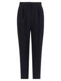 Balmain High-Waist Wool Trousers — Black