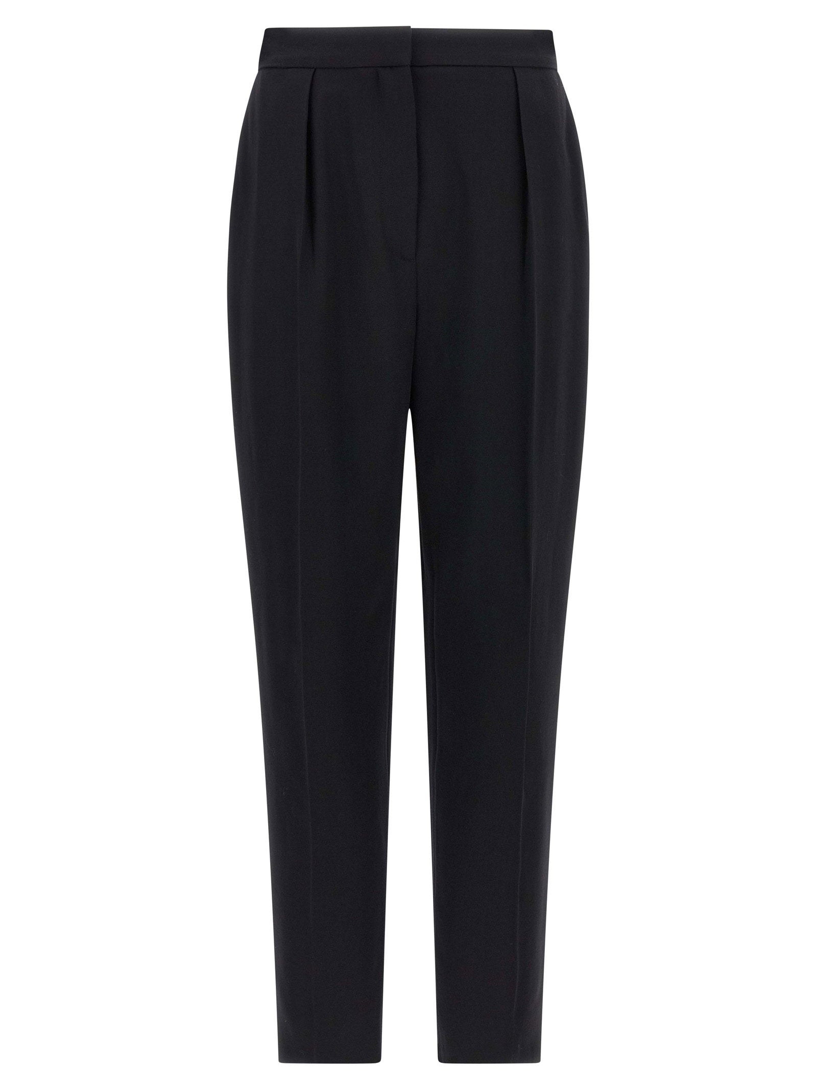 Balmain High-Waist Wool Trousers — Black