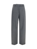 The Latest Wool-Blend Straight-Leg Trousers — Gray