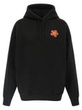 Kenzo Flower-Embroidered Hoodie — Black