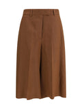 Lardini Pleated Twill Bermuda Shorts — Brown