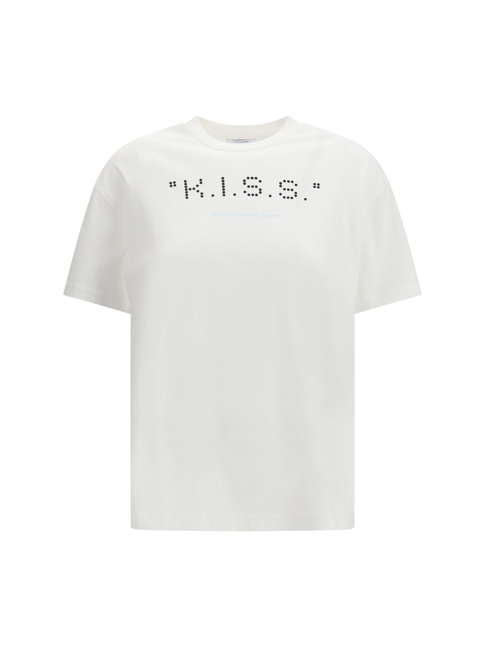Off-White Graphic Kiss Quote Print T-Shirt — White