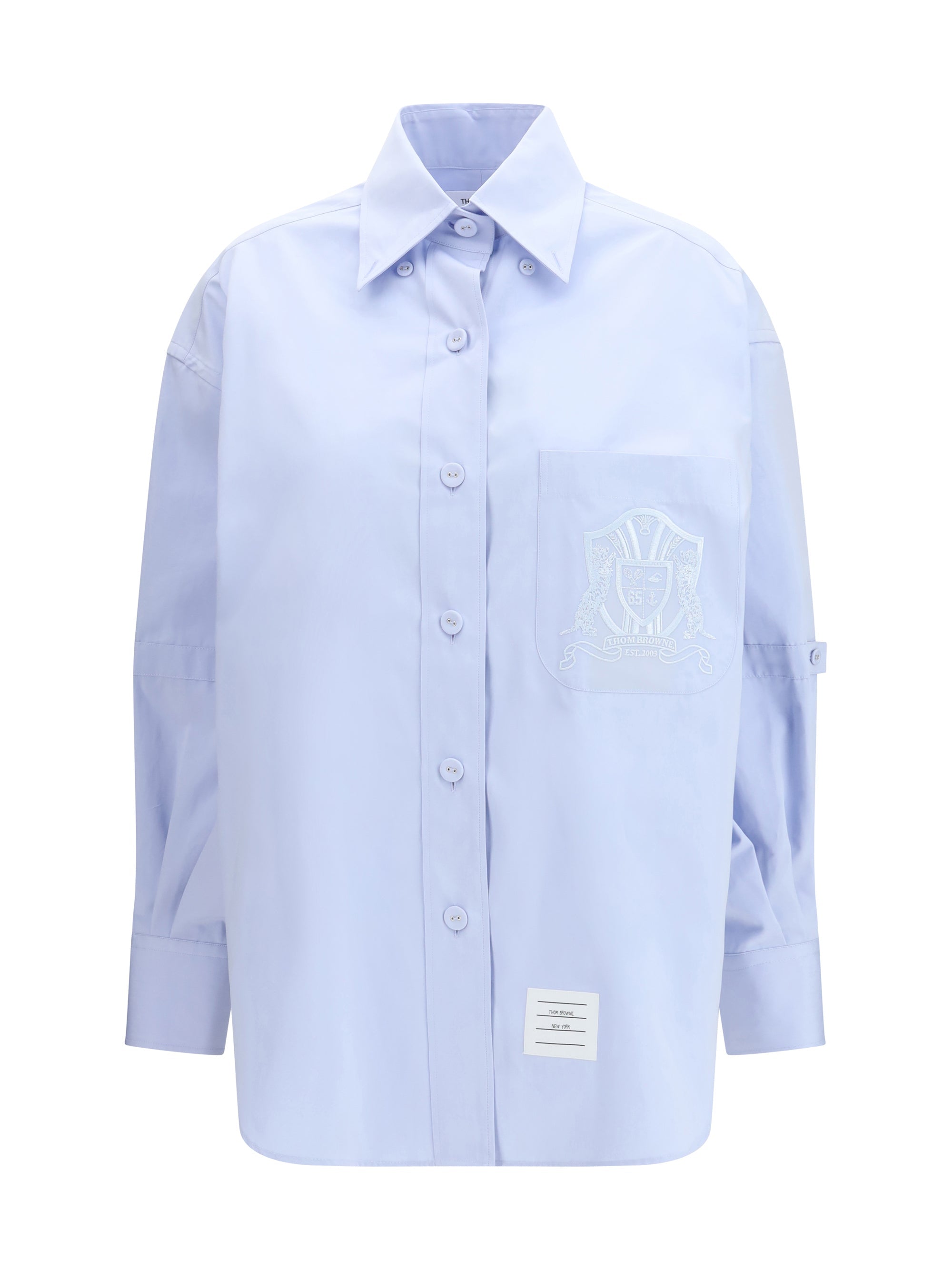 Thom Browne Oversized Cotton Shirt — Blue