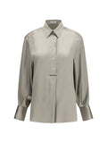 Brunello Cucinelli Silk Satin Shirt — Green