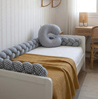 Trenza Protectora VICHY Grande GRIS Cuna y Cama 200cm en Algodón | Sueños de Cigüeña