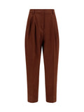 Fabiana Filippi Wool-Blend Elasticated-Waist Trousers — Brown