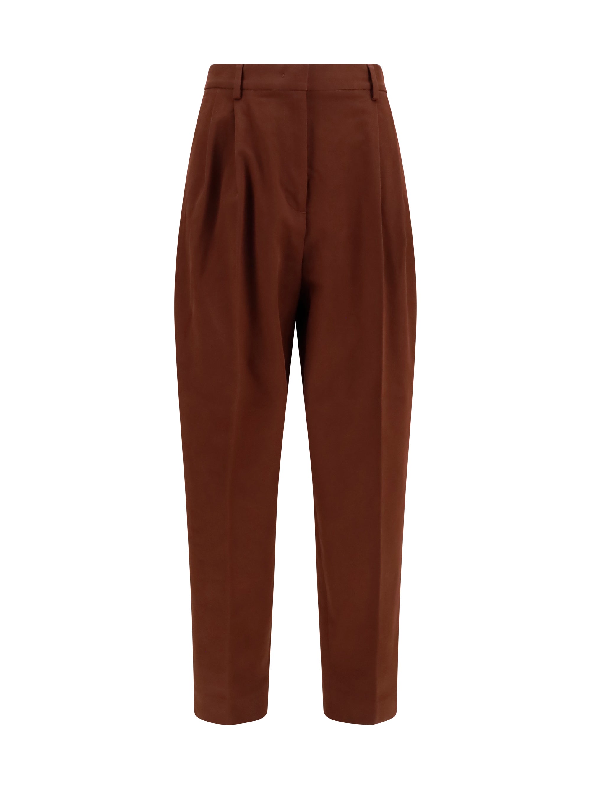 Fabiana Filippi Wool-Blend Elasticated-Waist Trousers — Brown