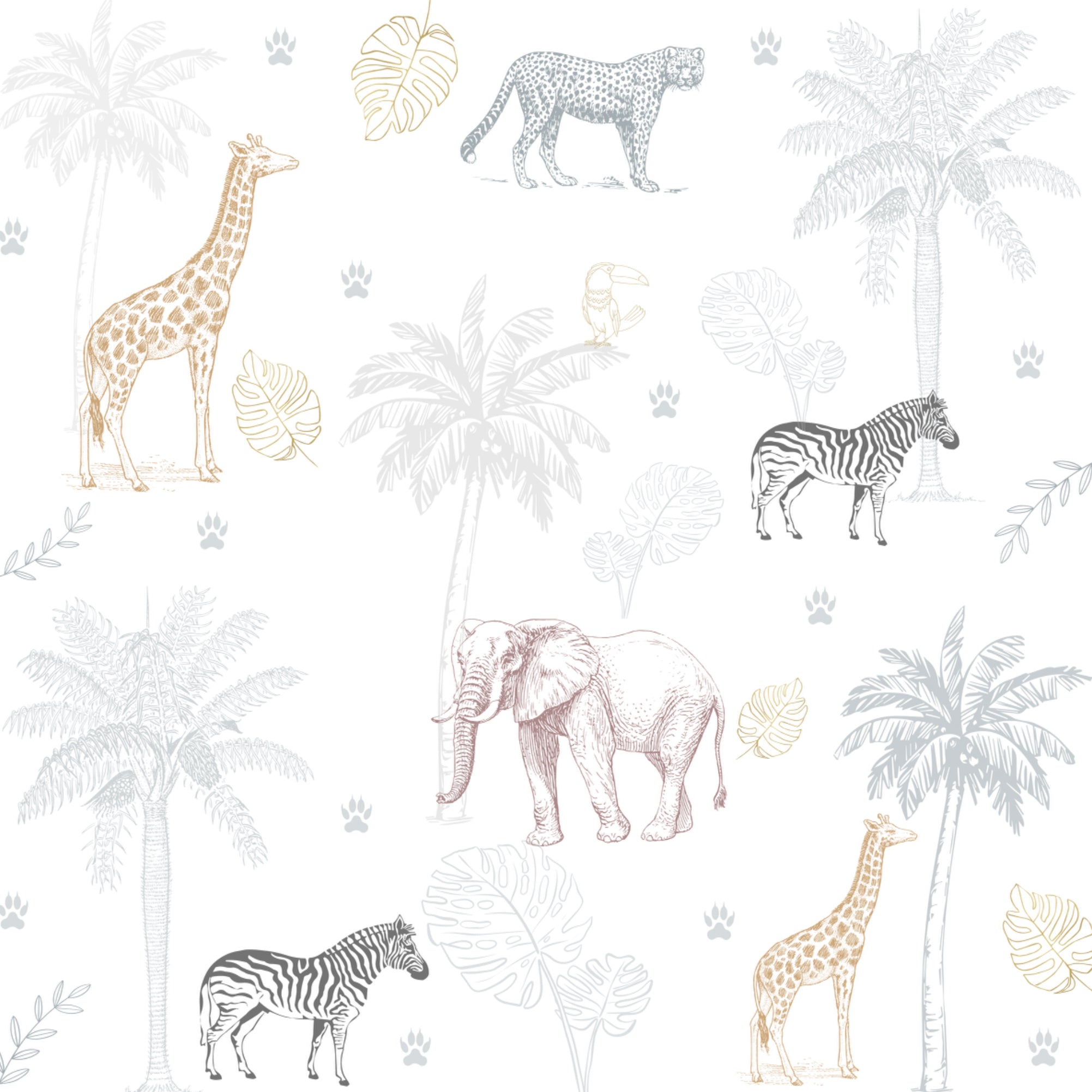 Children's Vinyl Rug 120x160 Mod. JUNGLE - Stork Dreams