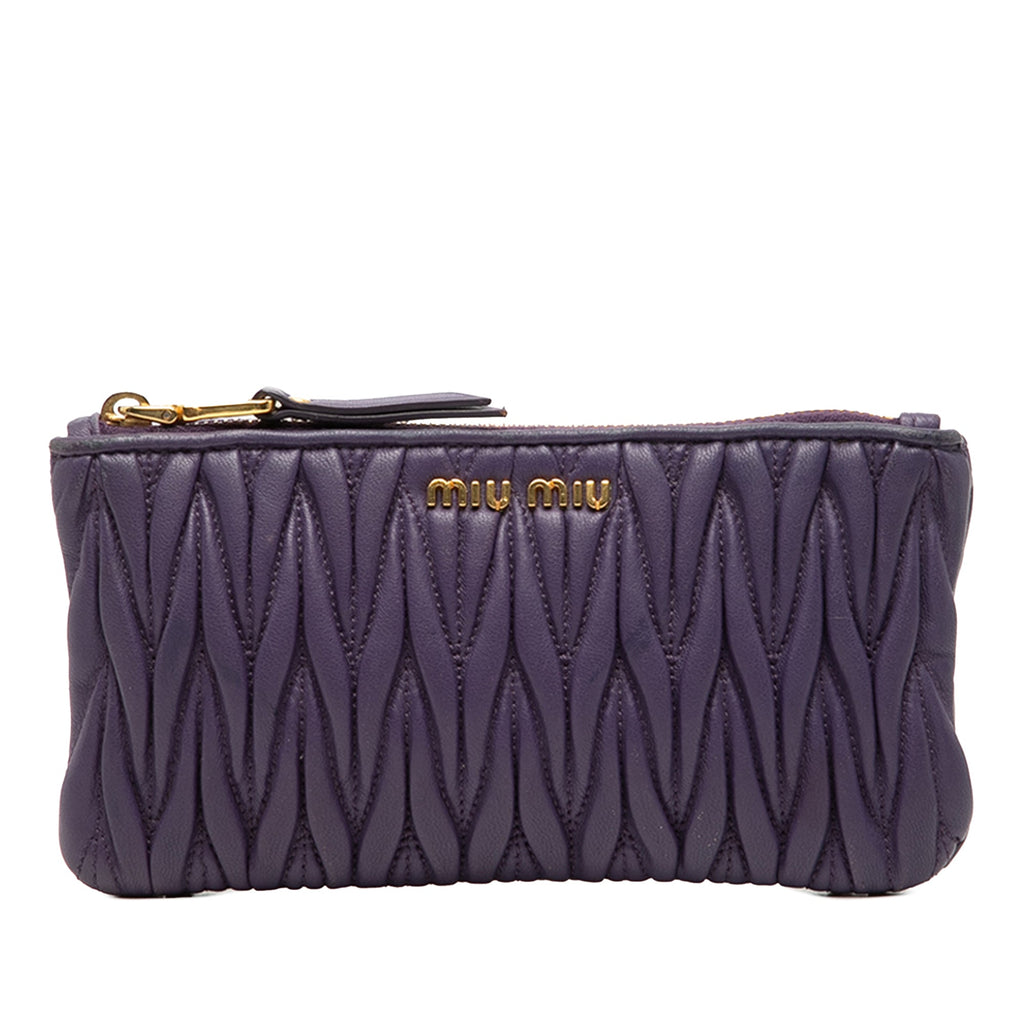 Matelasse Leather Pouch