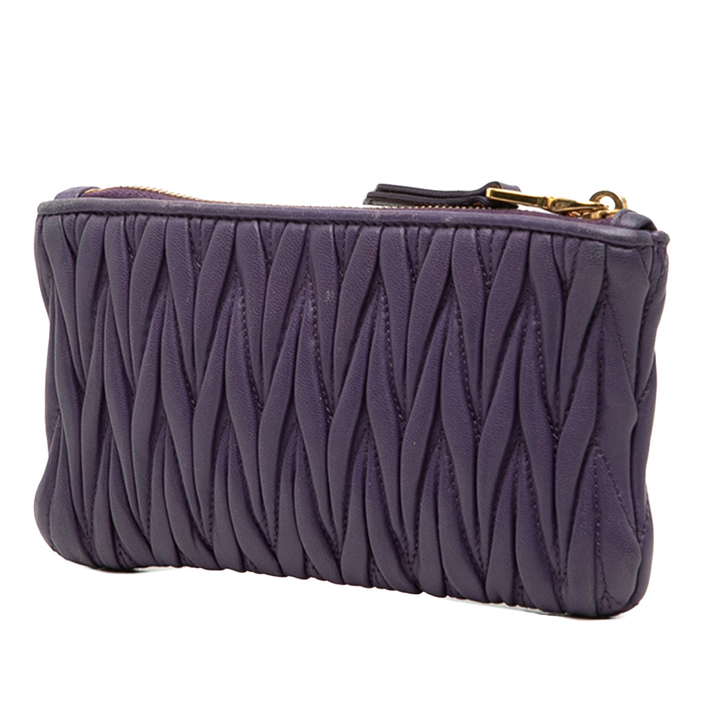 Matelasse Leather Pouch