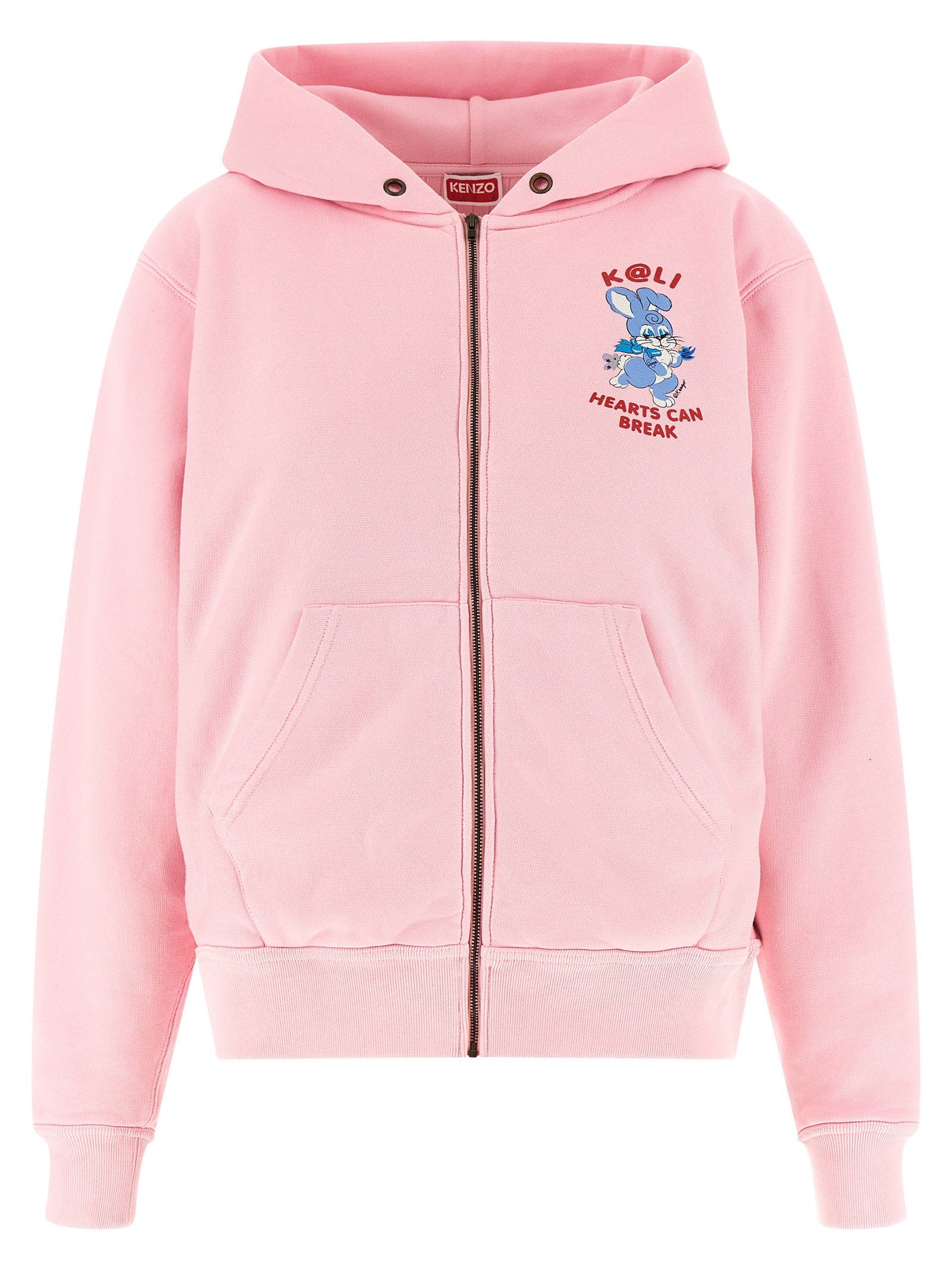 Kenzo Cartoon Graphic Print Hoodie — Pink