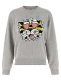 Kenzo Intarsia-Embroidered Tiger Sweater — Gray