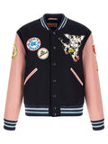 Kenzo Embroidered Badges Wool Jacket — Navy