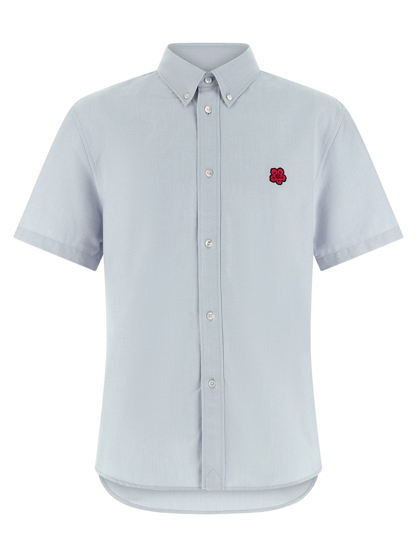 Kenzo Boke Flower Crest Oxford Shirt — Light blue