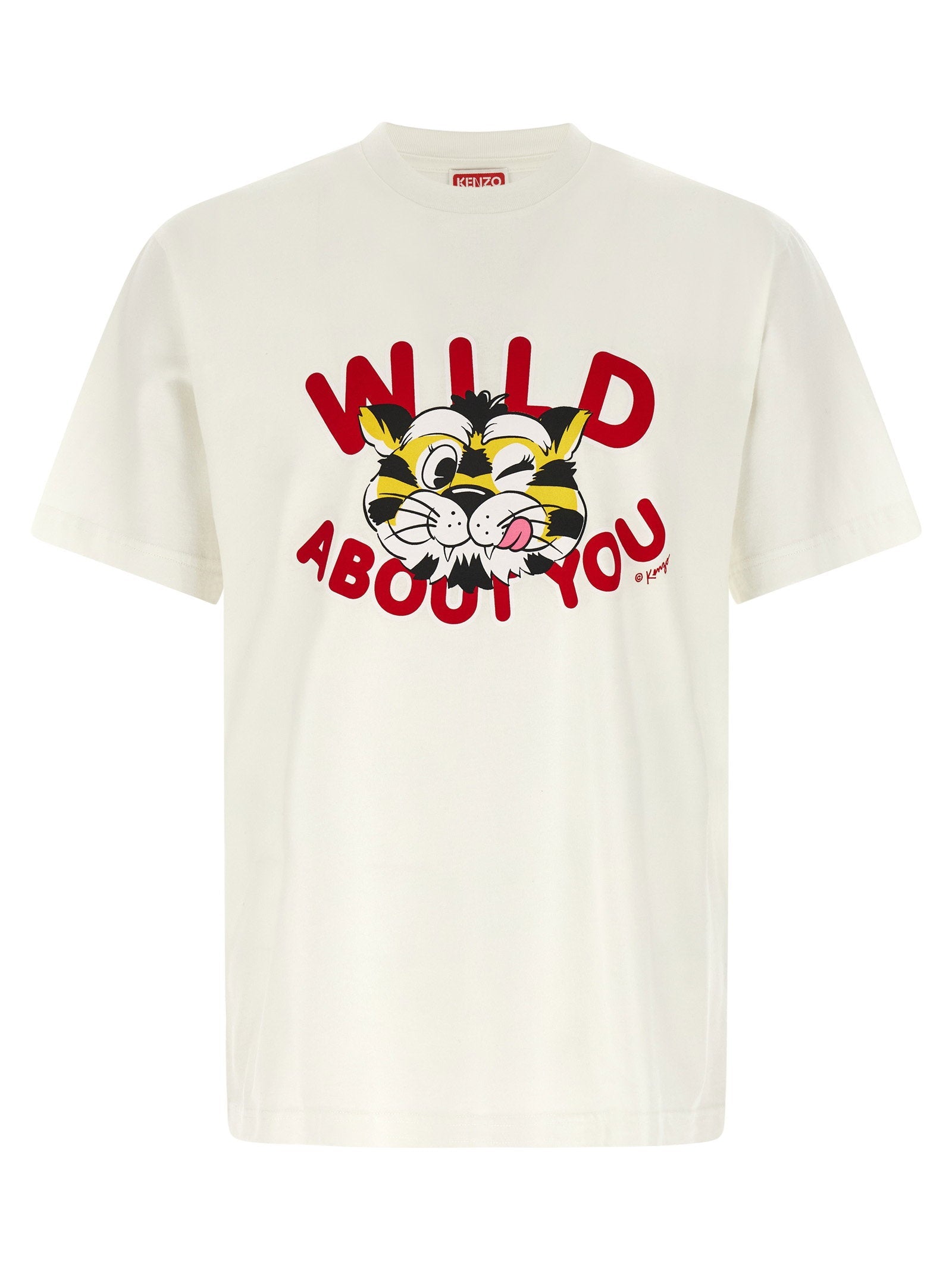 Kenzo Wild Tiger Graphic Print T-Shirt — cream