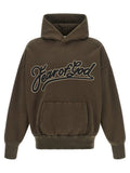 Fear Of God Hand-Printed Logo Hoodie — Brown