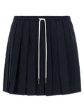 Thom Browne Striped Wool Seersucker Skirt — Navy