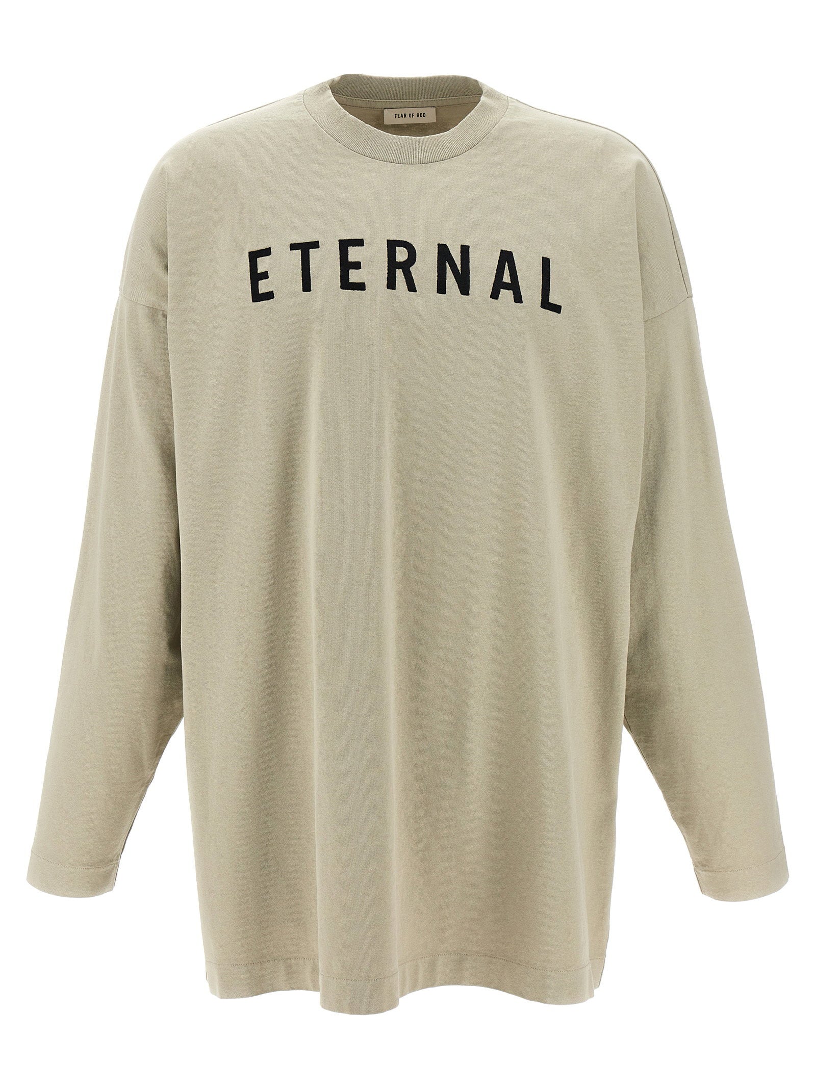 Fear Of God Logo-Embroidered T-Shirt — Beige
