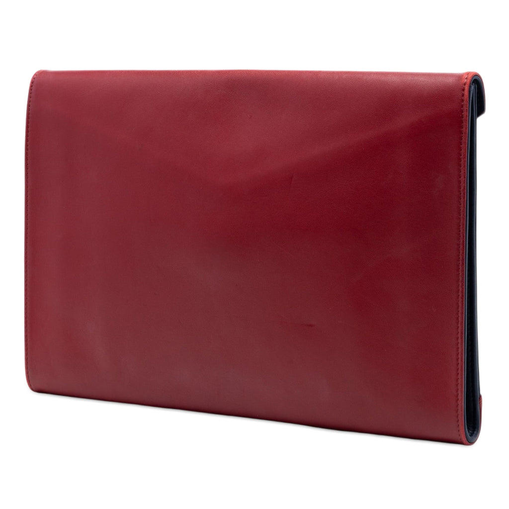 Large Bicolor Lambskin Envelope Clutch