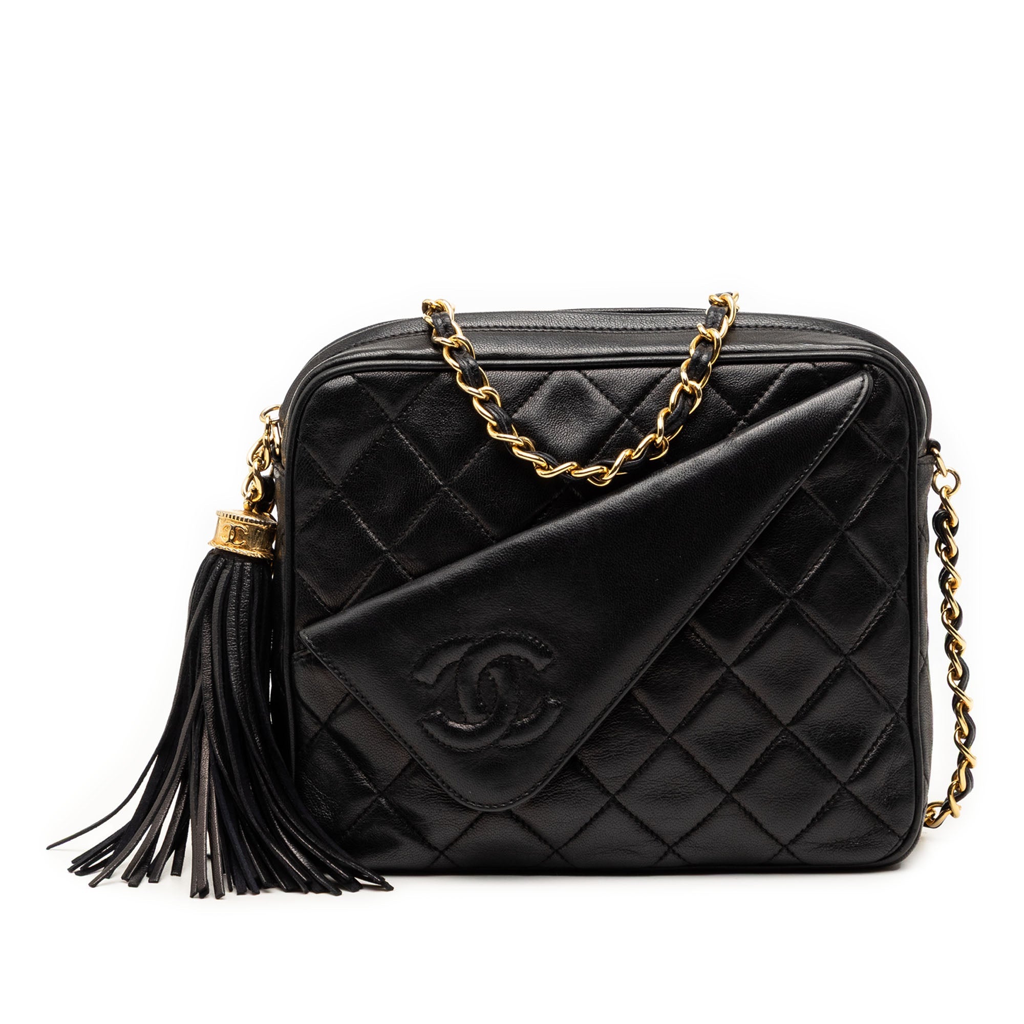 Mini CC Quilted Lambskin Tassel Camera Bag
