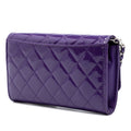 CC Quilted Patent Wallet On Chain