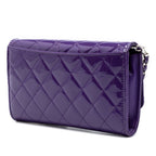 CC Quilted Patent Wallet On Chain
