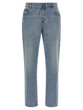 Balmain Stonewashed Cotton Jeans — Blue