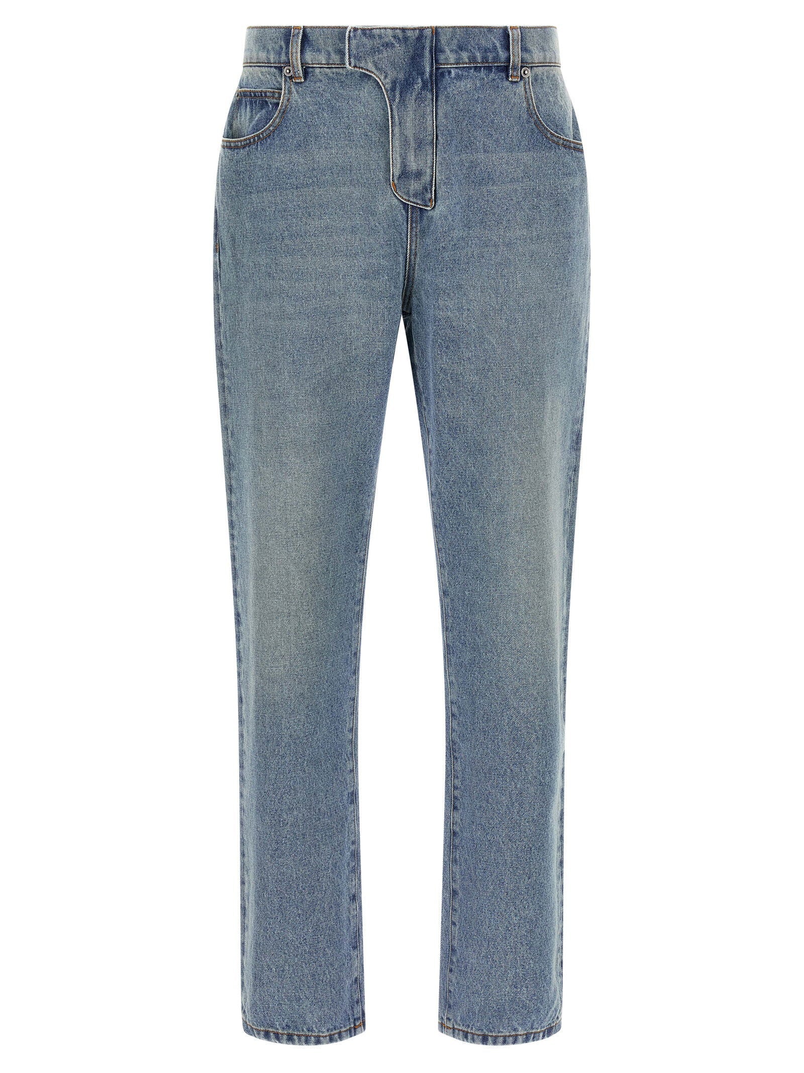 Balmain Stonewashed Cotton Jeans — Blue