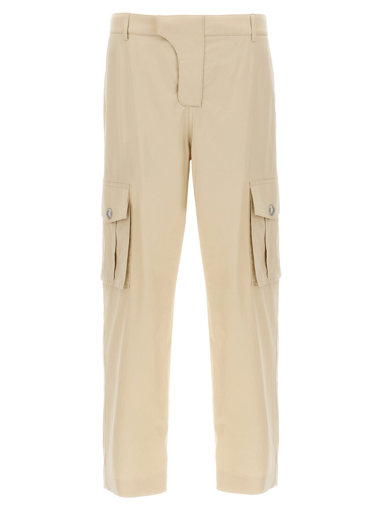 Balmain Cotton Serge Cargo Pants — Beige