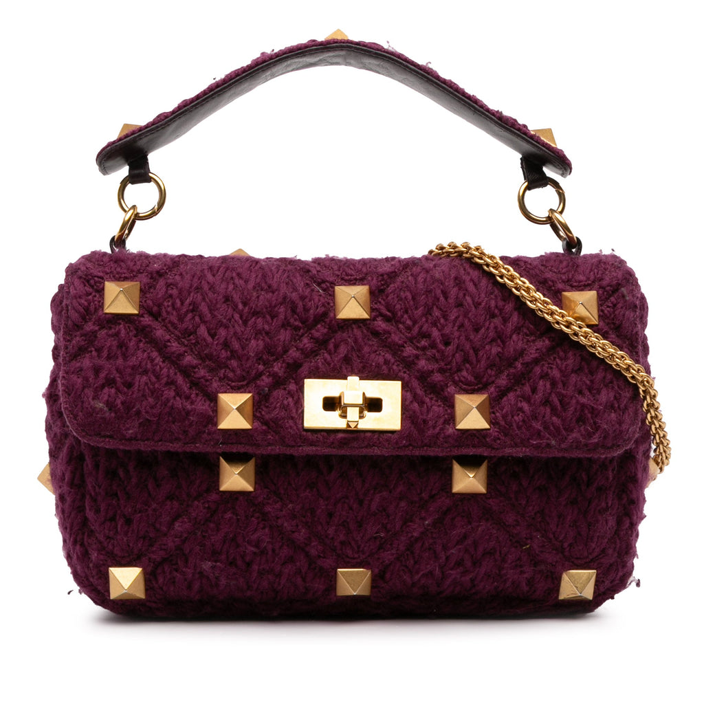 Large Knit Roman Stud Satchel