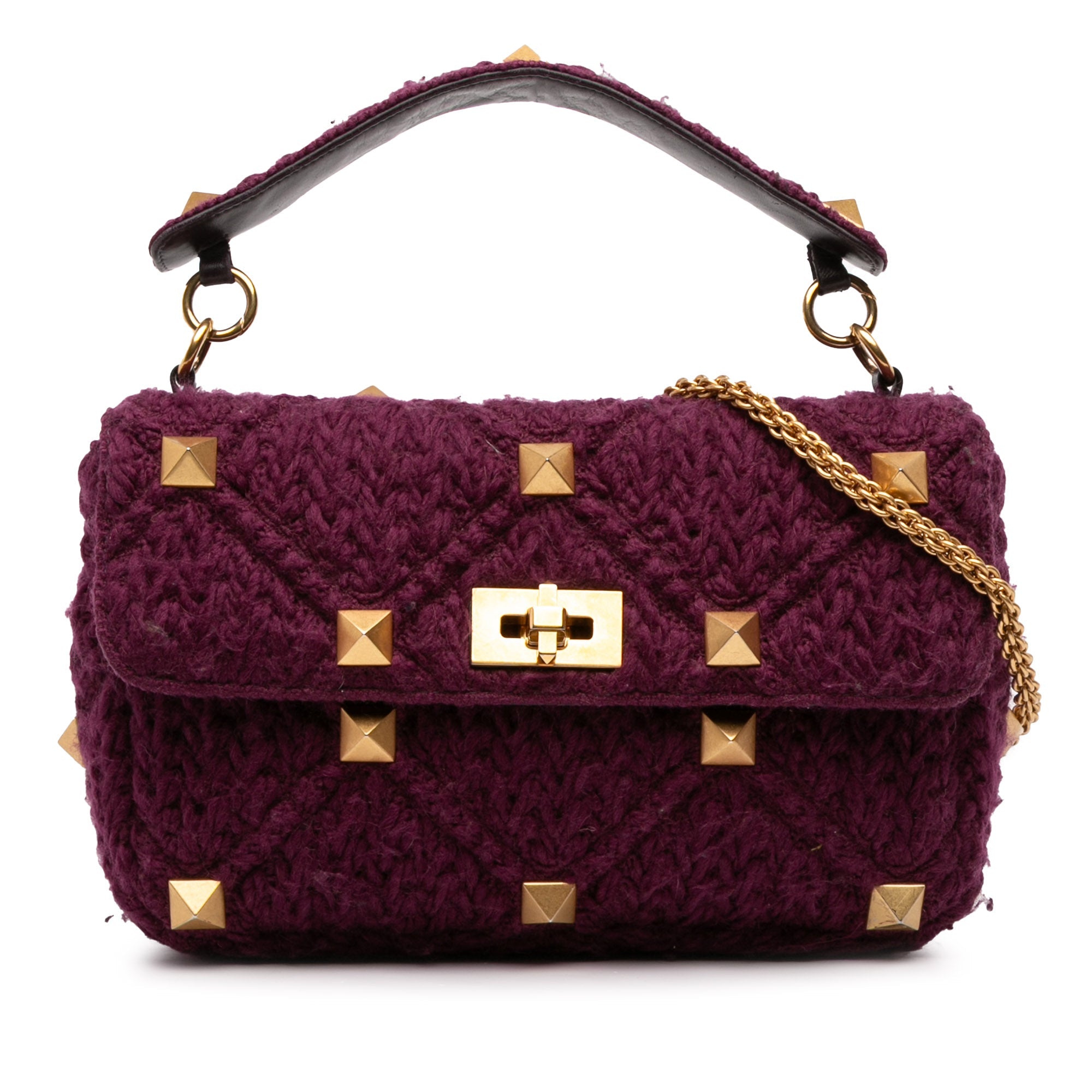 Large Knit Roman Stud Satchel