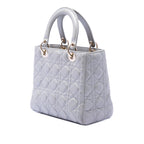 Medium Pearlescent Lambskin Cannage Lady Dior
