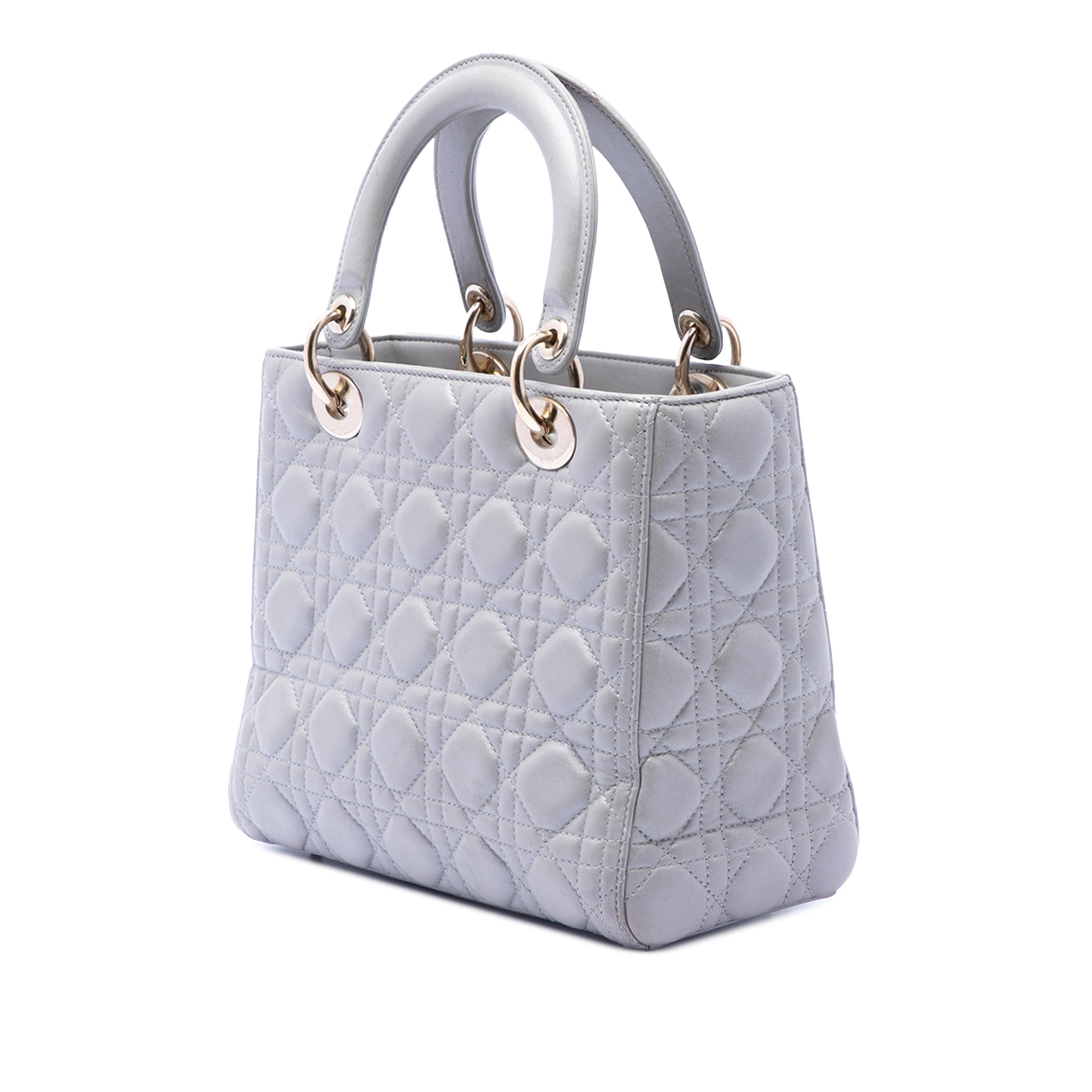 Medium Pearlescent Lambskin Cannage Lady Dior